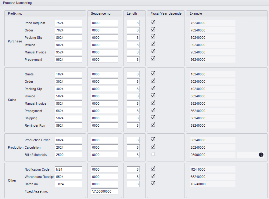 Administration Settings > Process Numbering 2024