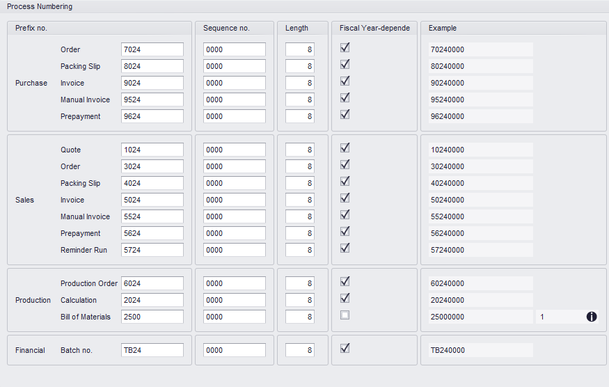 Administration Settings > Process Numbering 2024