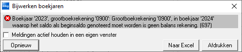 Boekjaar bijwerken > foutmelding 697